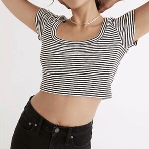 MADEWELL DEEP COAL SOFT SQUARE-SCOOP NECKLINE M